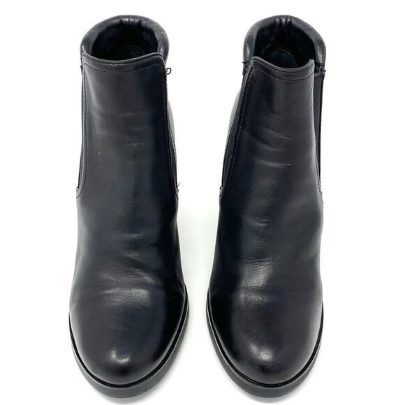 PRADA CHUNKY HEELS BLACK LAMBSKIN LEATHER CHELSEA BOOTS BOOTIE SZ 6.5 - Picture 5 of 14